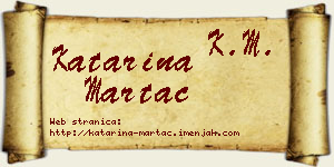 Katarina Martać vizit kartica